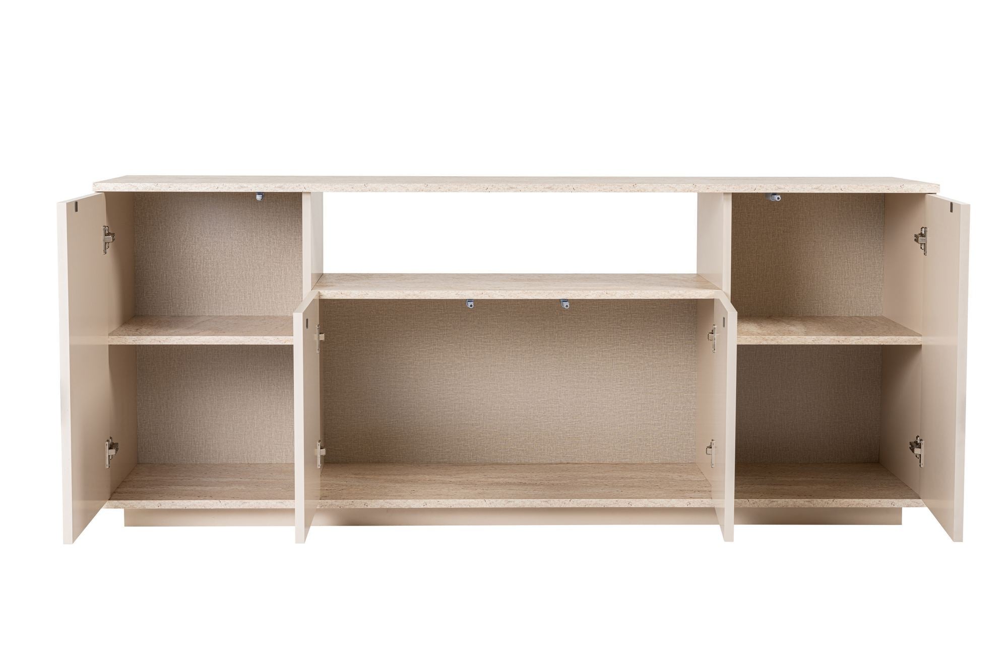 Aparador Arista Creme Travertine 192cm - Design Luxo Premium