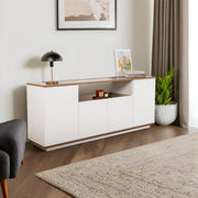 Aparador Arista Branco e Nogueira - Design Moderno Premium 192cm