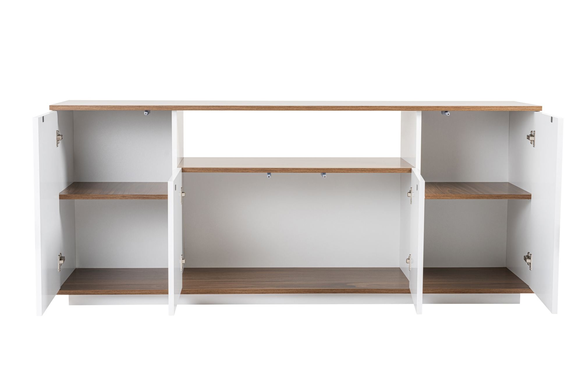 Aparador Arista Branco e Nogueira - Design Moderno Premium 192cm