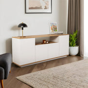 Aparador Arista Branco e Carvalho Cadiz - Design Moderno Premium