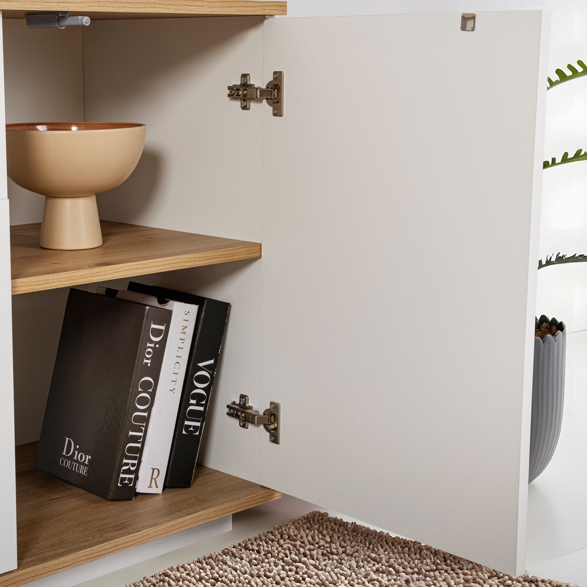 Aparador Arista Branco e Carvalho Cadiz - Design Moderno Premium