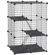 Recinto para Animais de Estimação 70x70x105 cm - Cor Preto