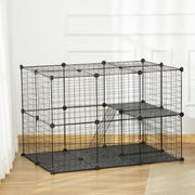 Recinto para Animais de Estimação – 70x70x105 cm – Cor Preto – Metal e Resina PP