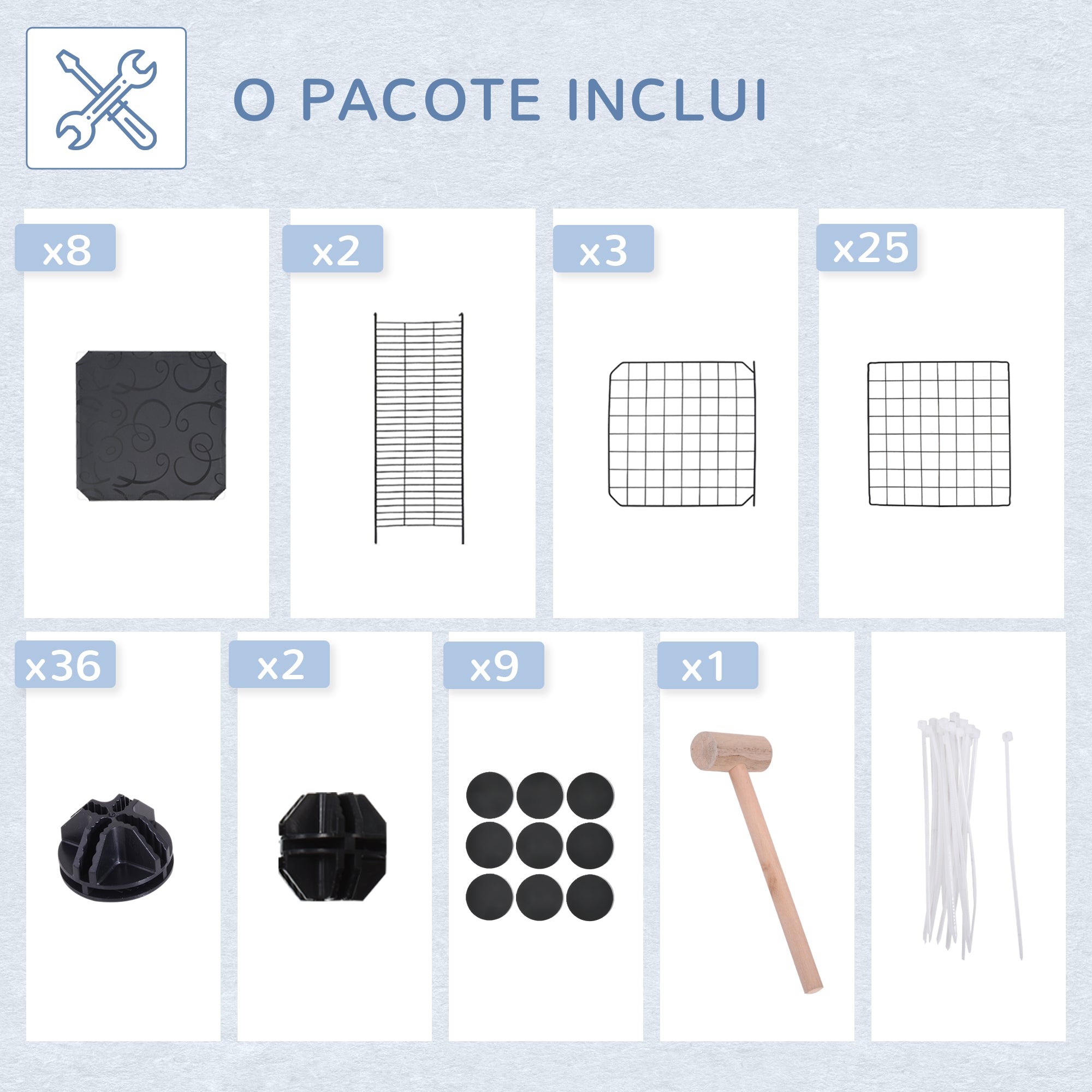 Recinto para Animais de Estimação 70x70x105 cm - Cor Preto