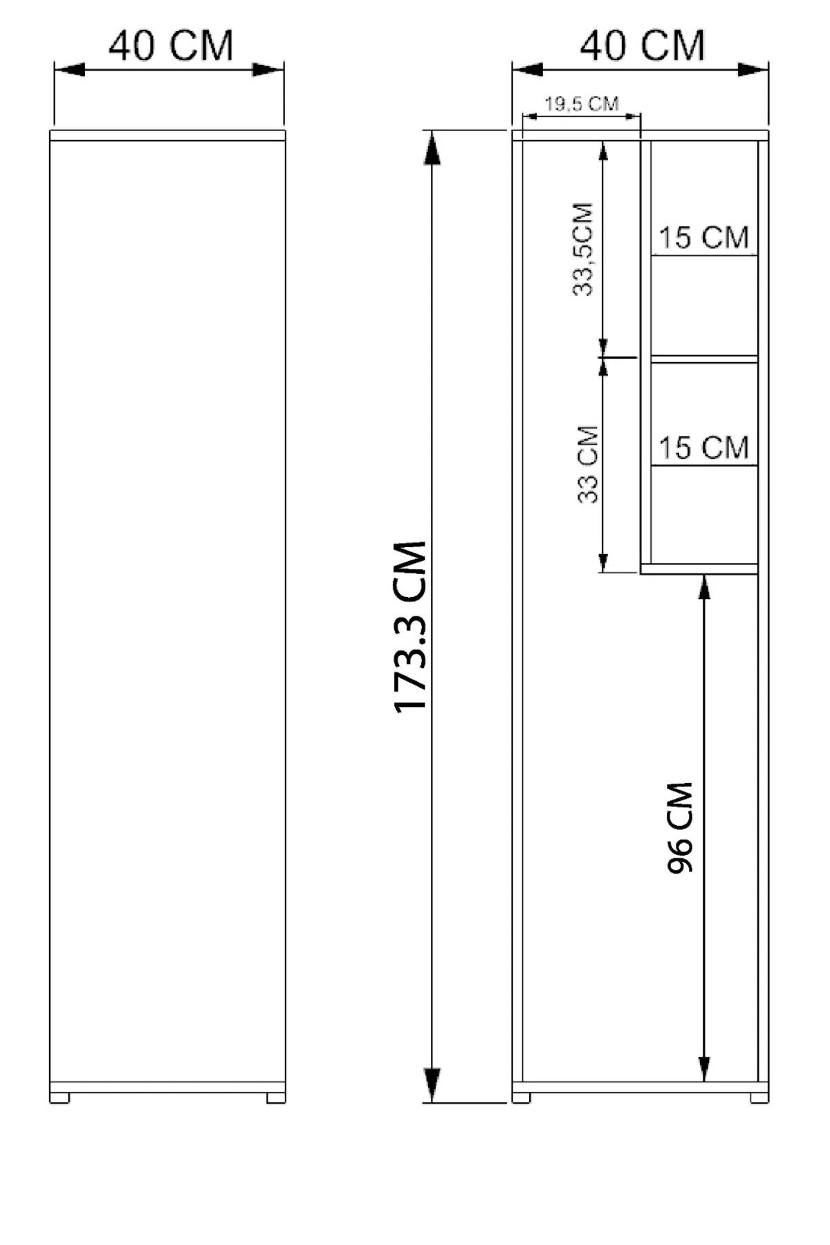 Armário multifunções – 40 cm x 174 cm x 40 cm – Branco – Aglomerado revestido a melamina