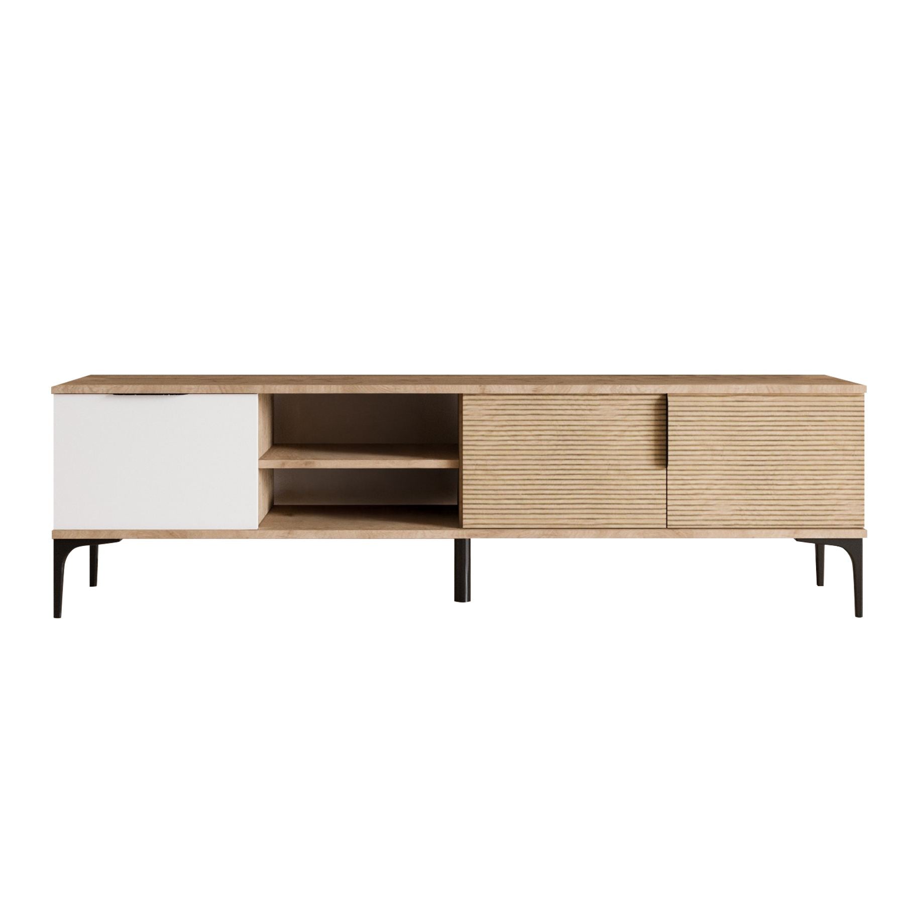 Móvel de TV – 180 x 49 x 33 cm – Branco e Carvalho – Aglomerado