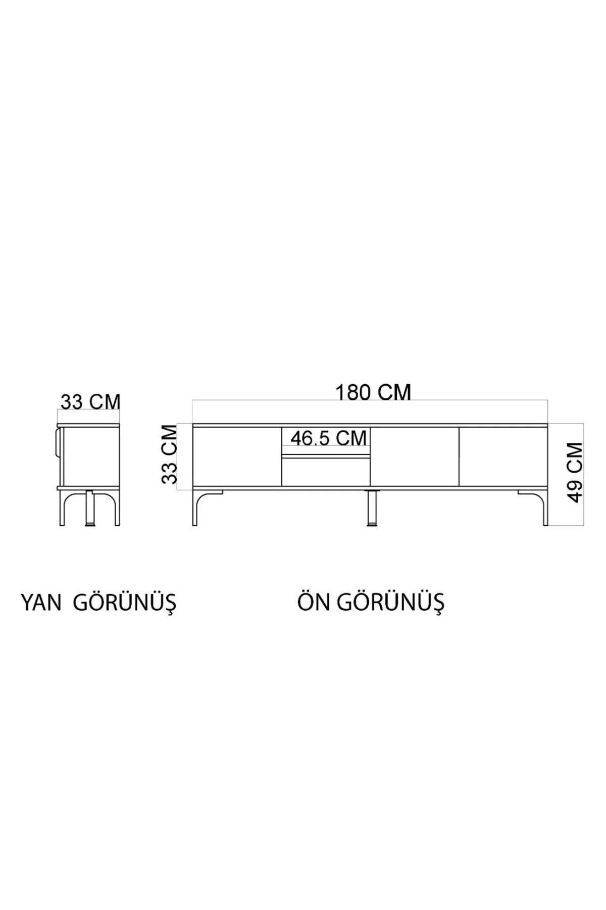 Móvel de TV – 180 x 49 x 33 cm – Branco e Carvalho – Aglomerado
