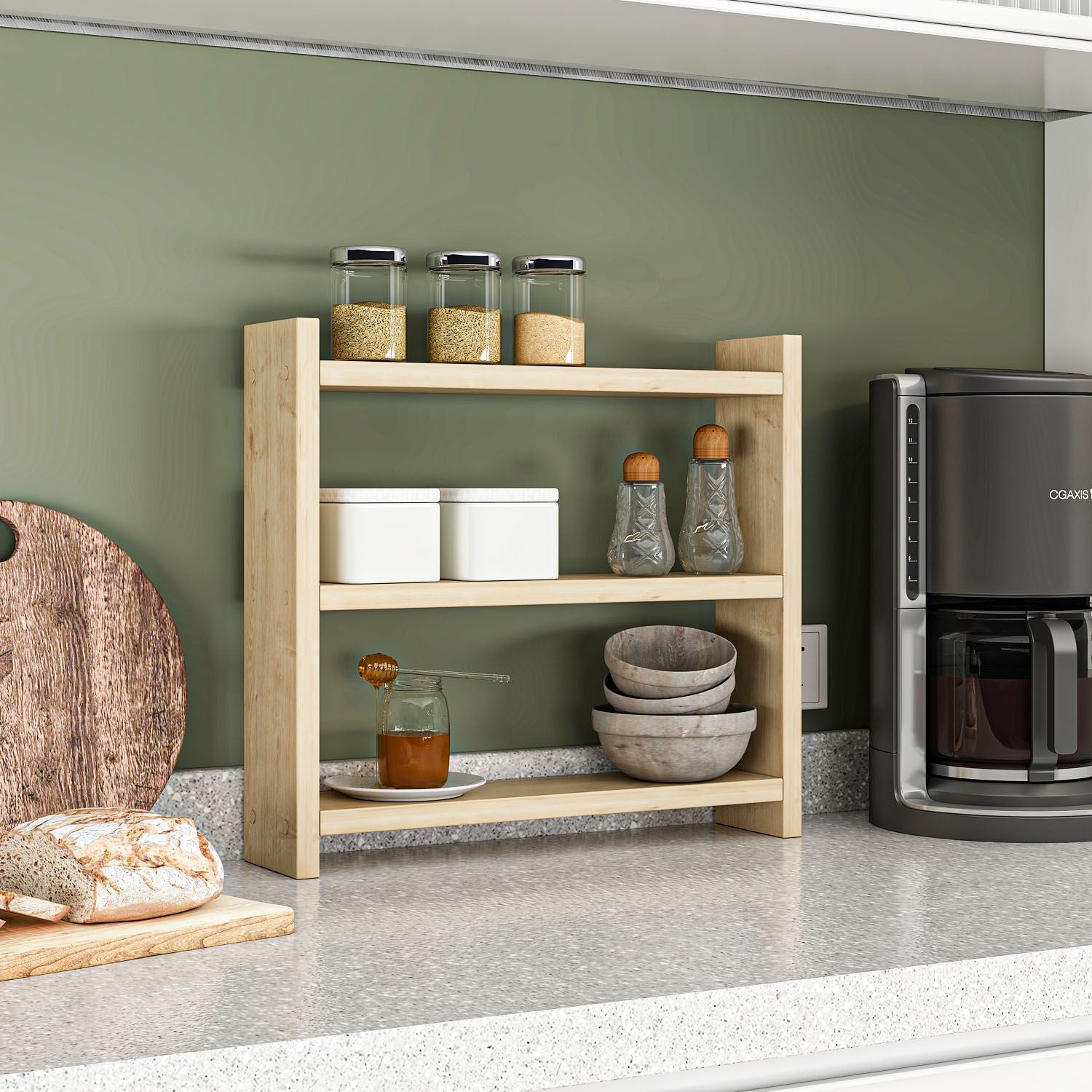 Prateleira de cozinha – 44 x 10 x 40 cm – Cor safira – Painel de partículas revestido a melamina