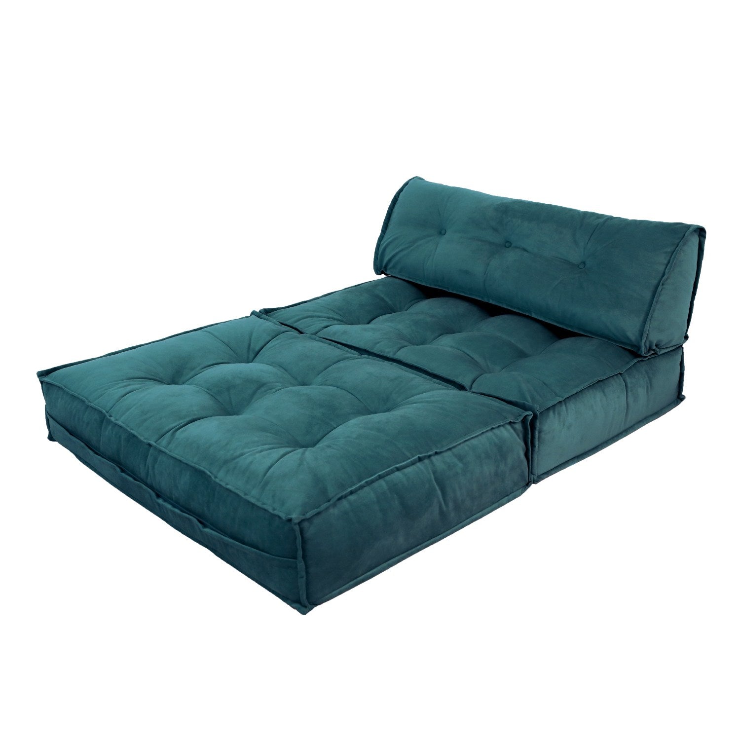 Sofá-Cama Mocca Petrol Green - Veludo Premium 2 Lugares