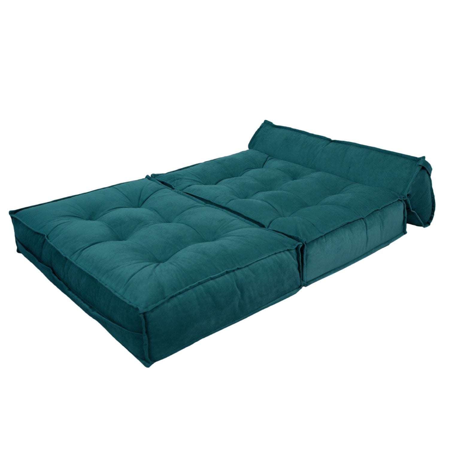 Sofá-Cama Mocca Petrol Green - Veludo Premium 2 Lugares