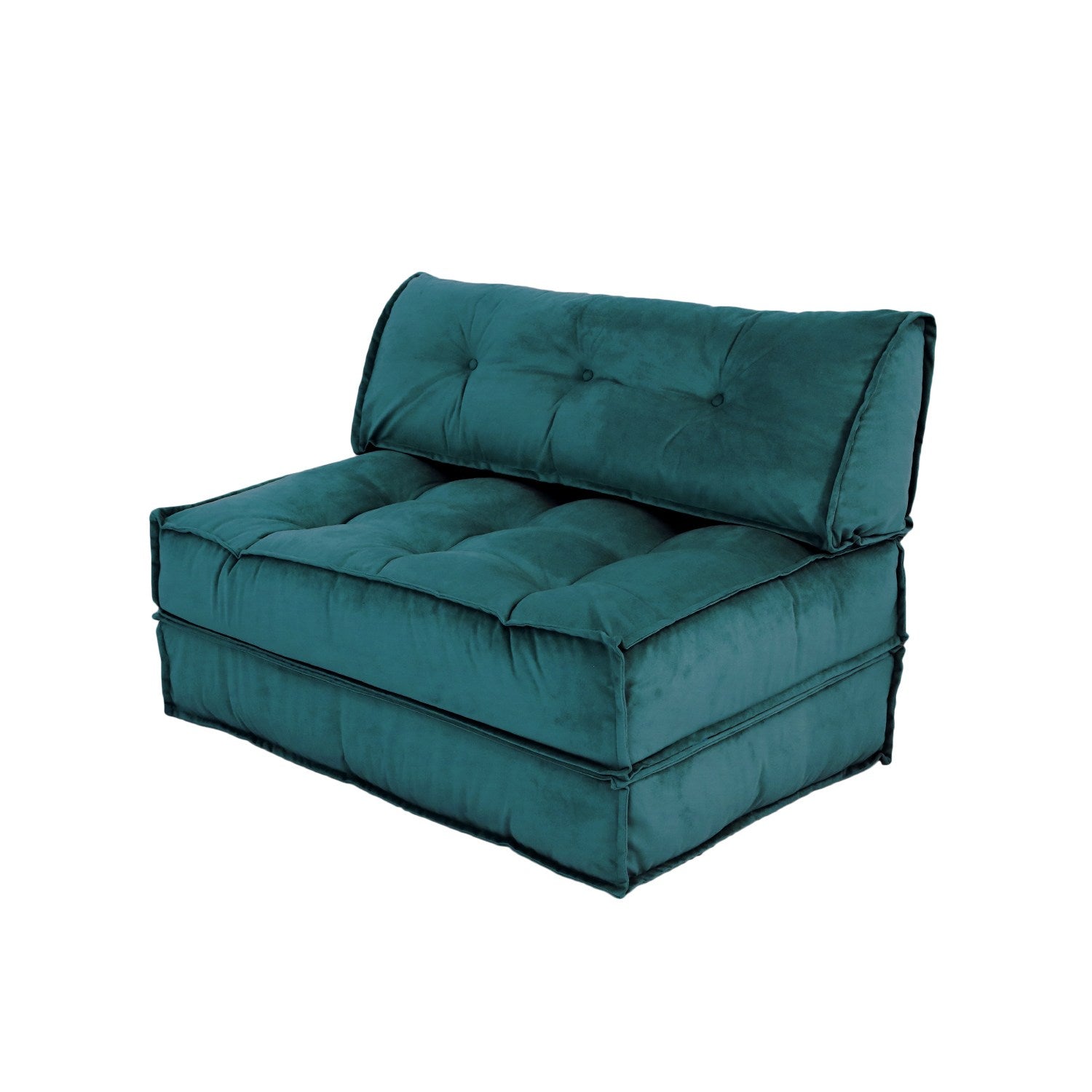 Sofá-Cama Mocca Petrol Green - Veludo Premium 2 Lugares