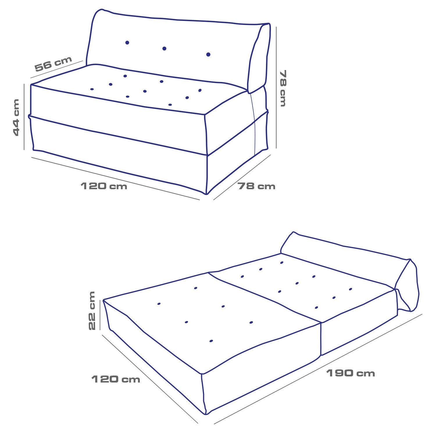 Sofá-Cama Mocca Light Brown - 2 Lugares em Boucle Premium