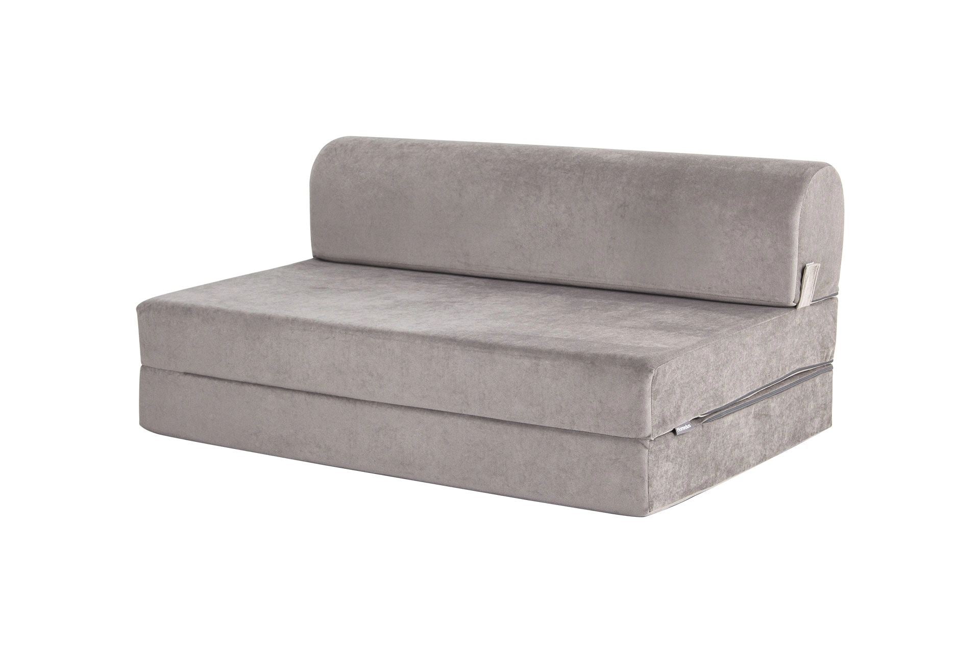Sofá-Cama Magic Light Grey - Veludo Premium 2 Lugares