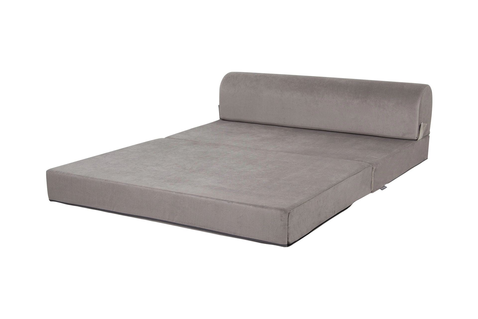 Sofá-Cama Magic Light Grey - Veludo Premium 2 Lugares