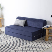 Sofá-Cama Magic Blue 2 Lugares - Veludo Premium Azul