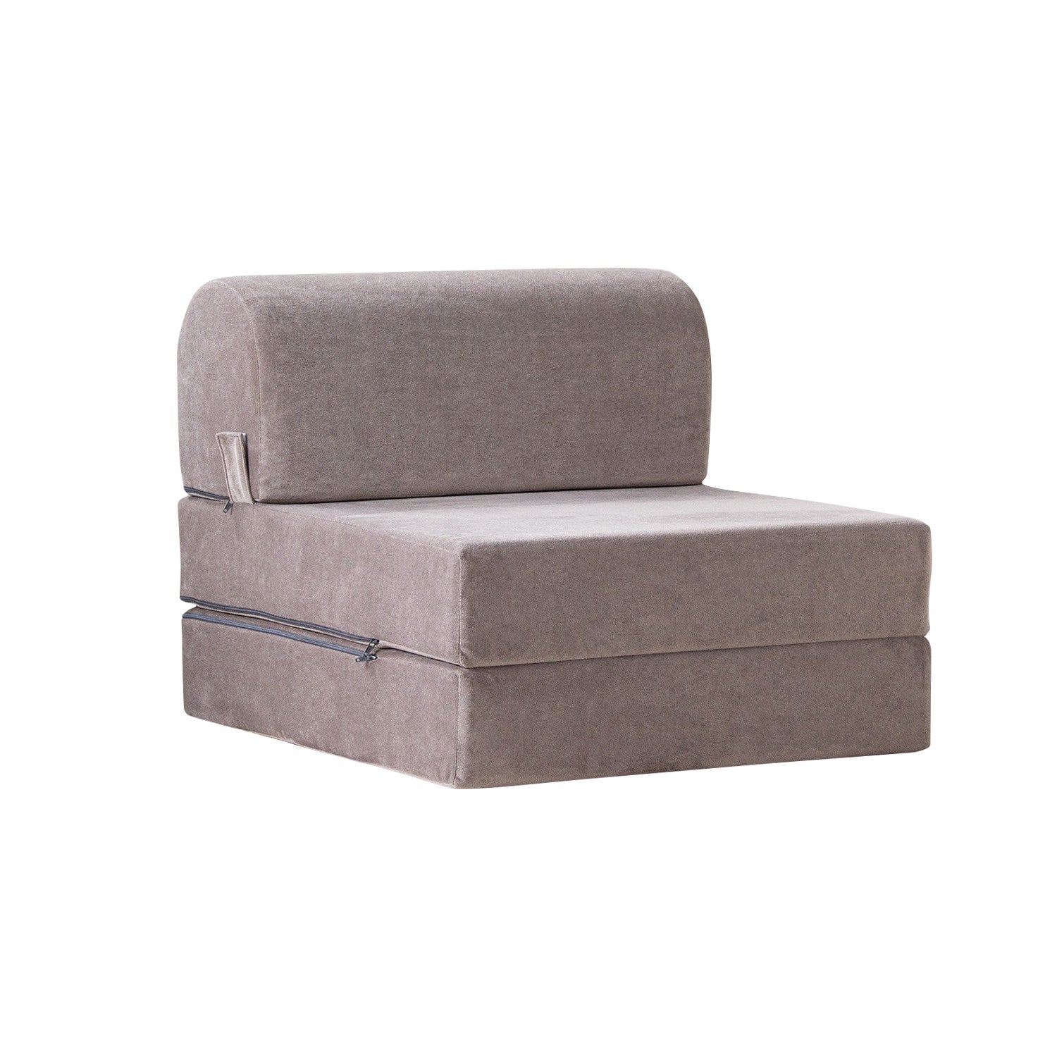 Sofá-Cama Magic Light Grey - Veludo Premium 1 Lugar