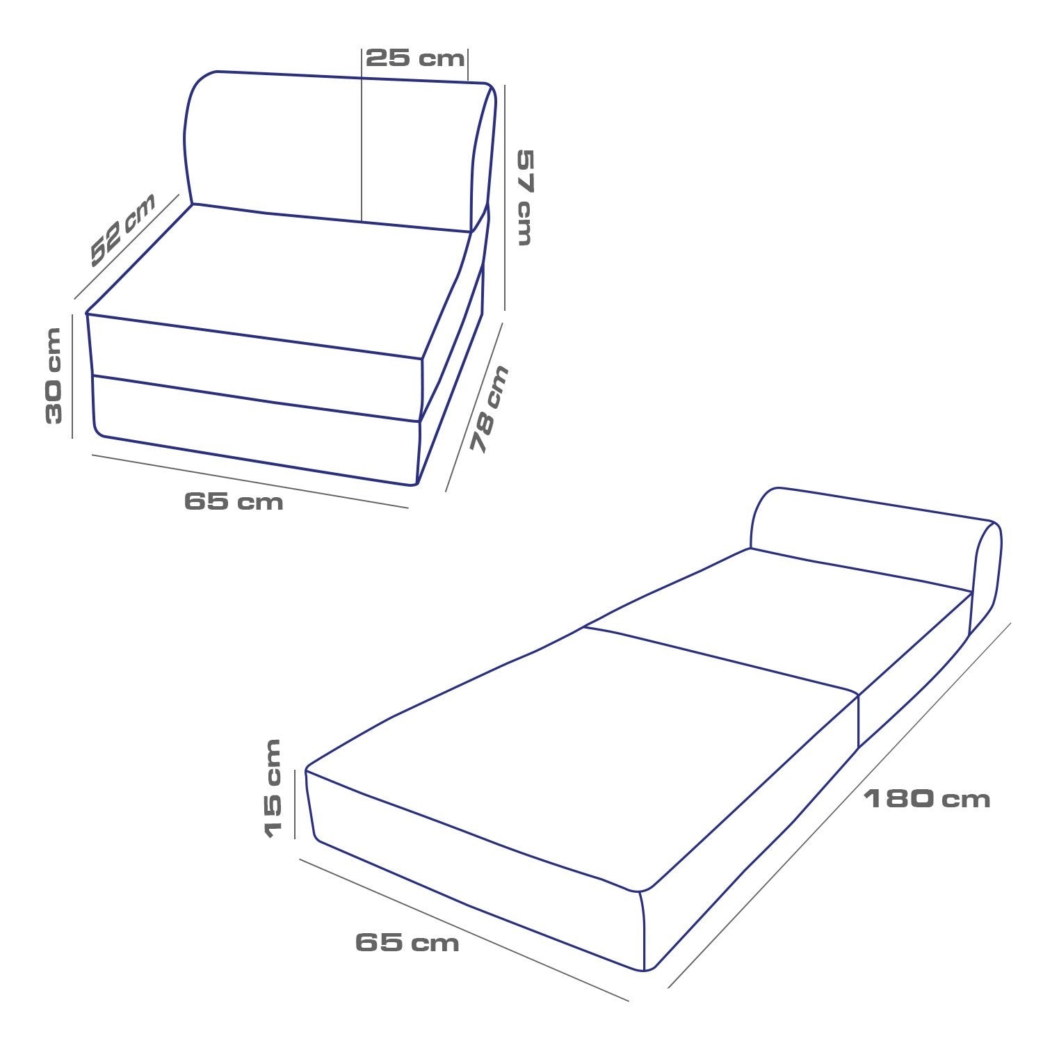 Sofá-Cama Magic Light Grey - Veludo Premium 1 Lugar
