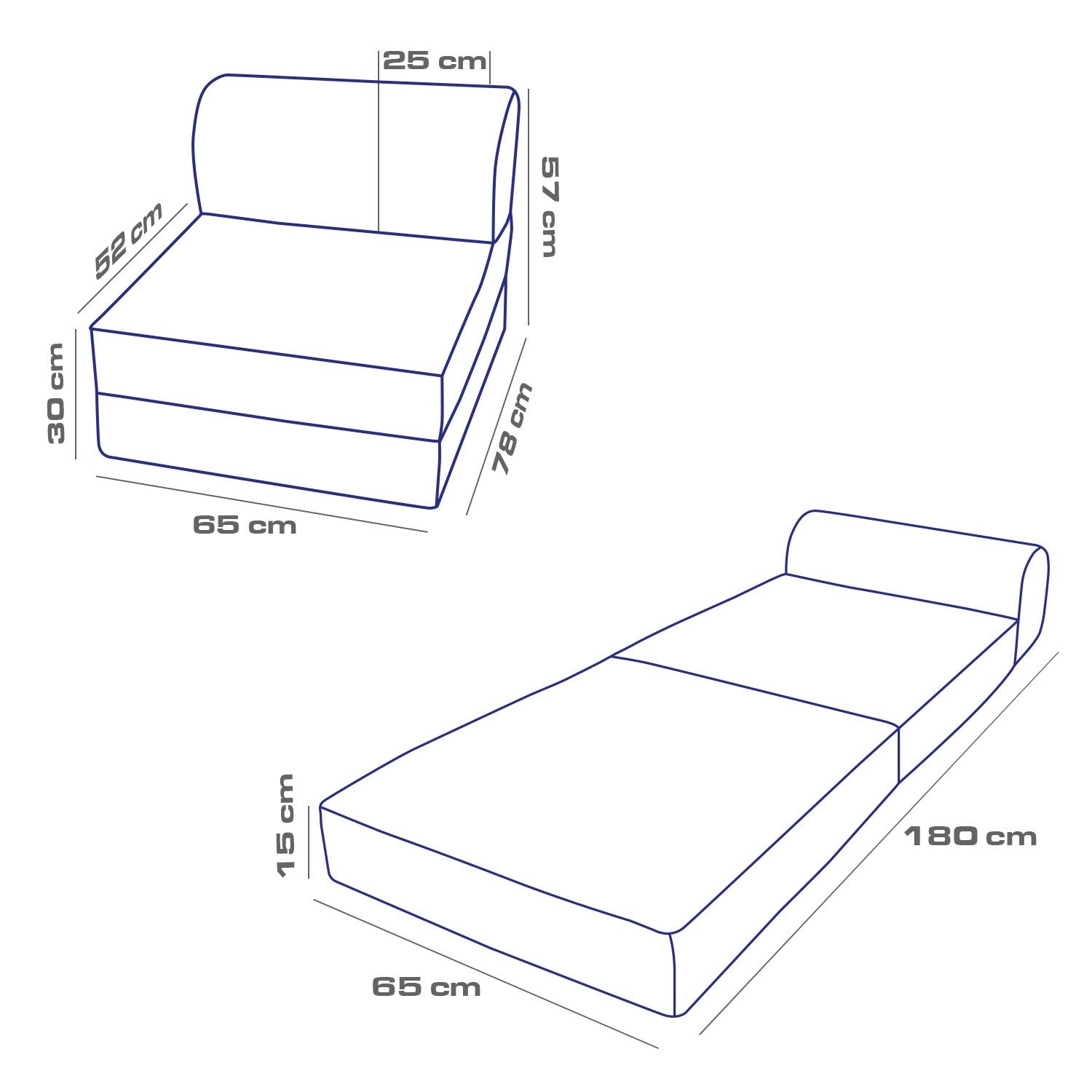 Sofá-Cama Magic Individual Beige - Veludo Premium Transformável