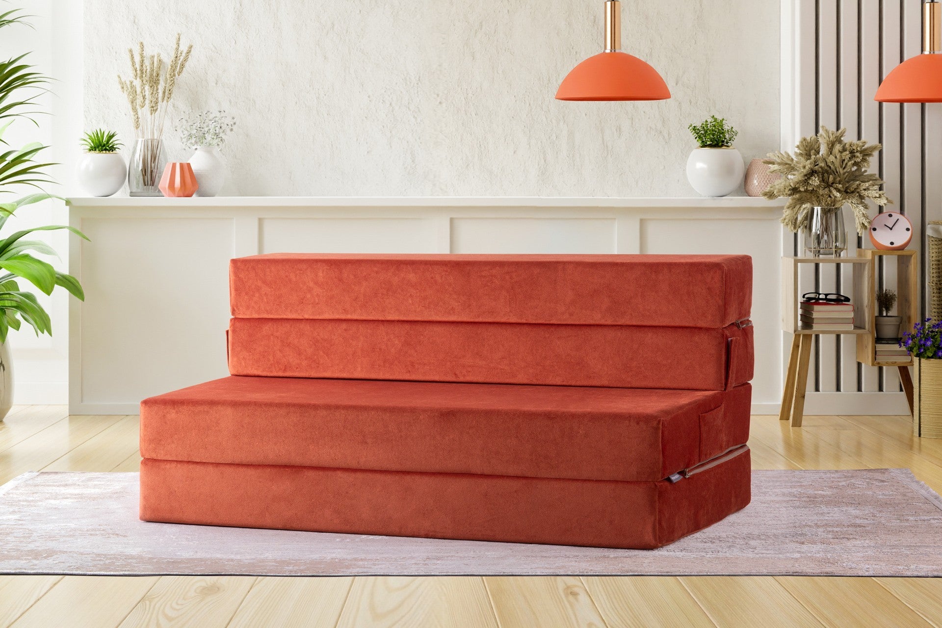 Sofá-Cama Valeria Orange - 2 Lugares Premium