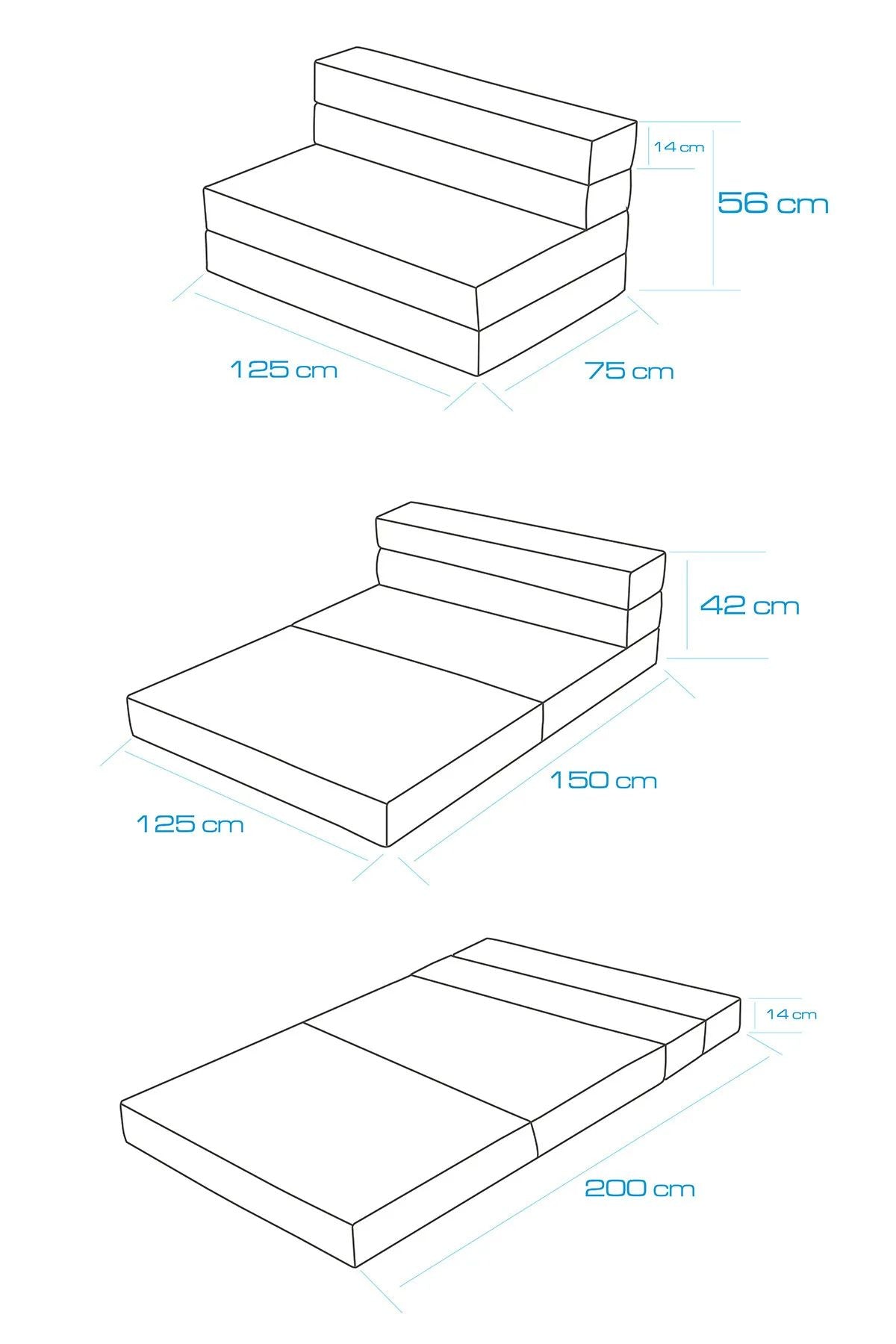 Sofá-Cama Valeria Light Grey - Elegância e Funcionalidade Premium