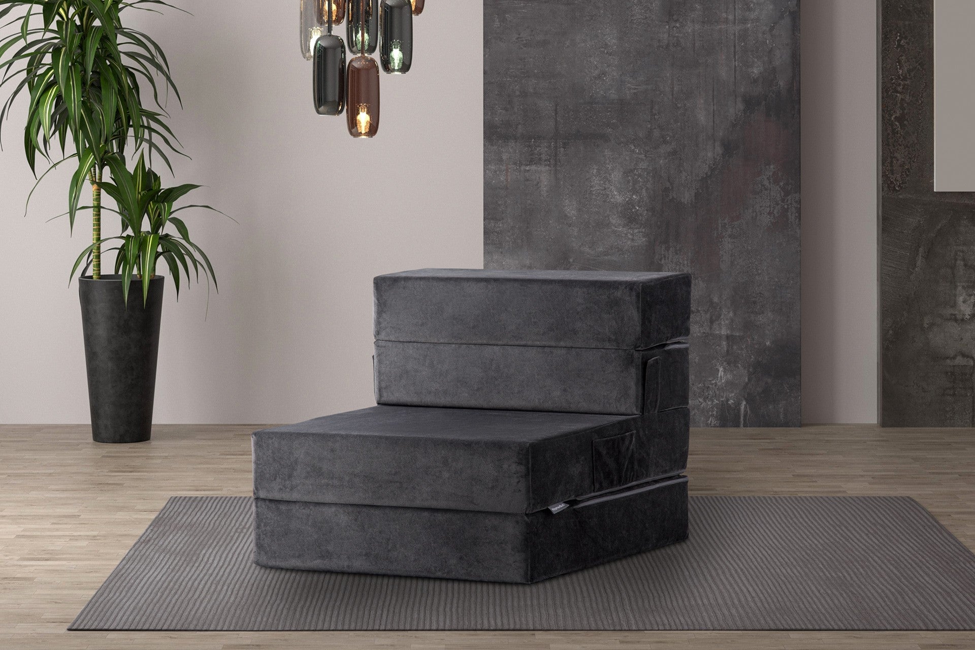 Sofá-Cama Valeria Individual - Anthracite Premium