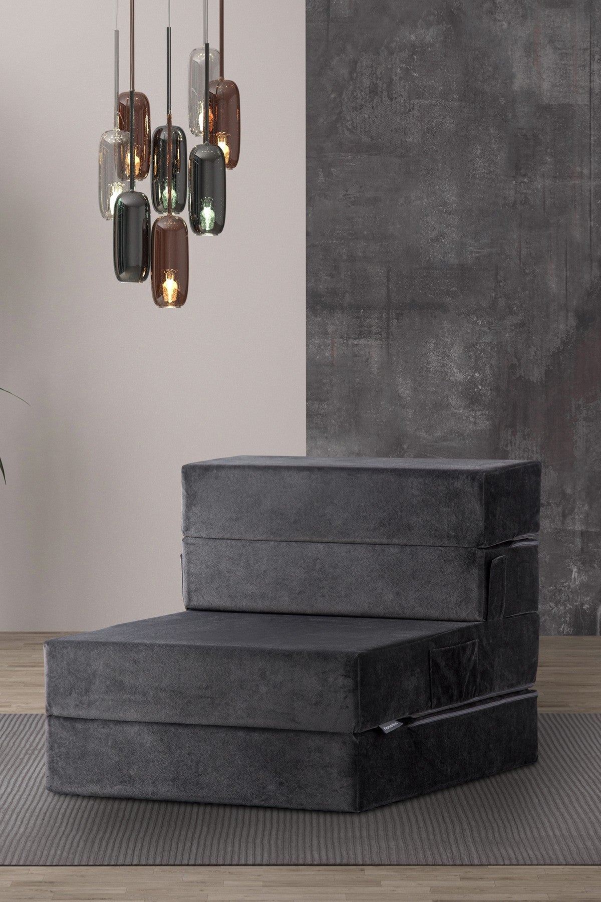 Sofá-Cama Valeria Individual - Anthracite Premium