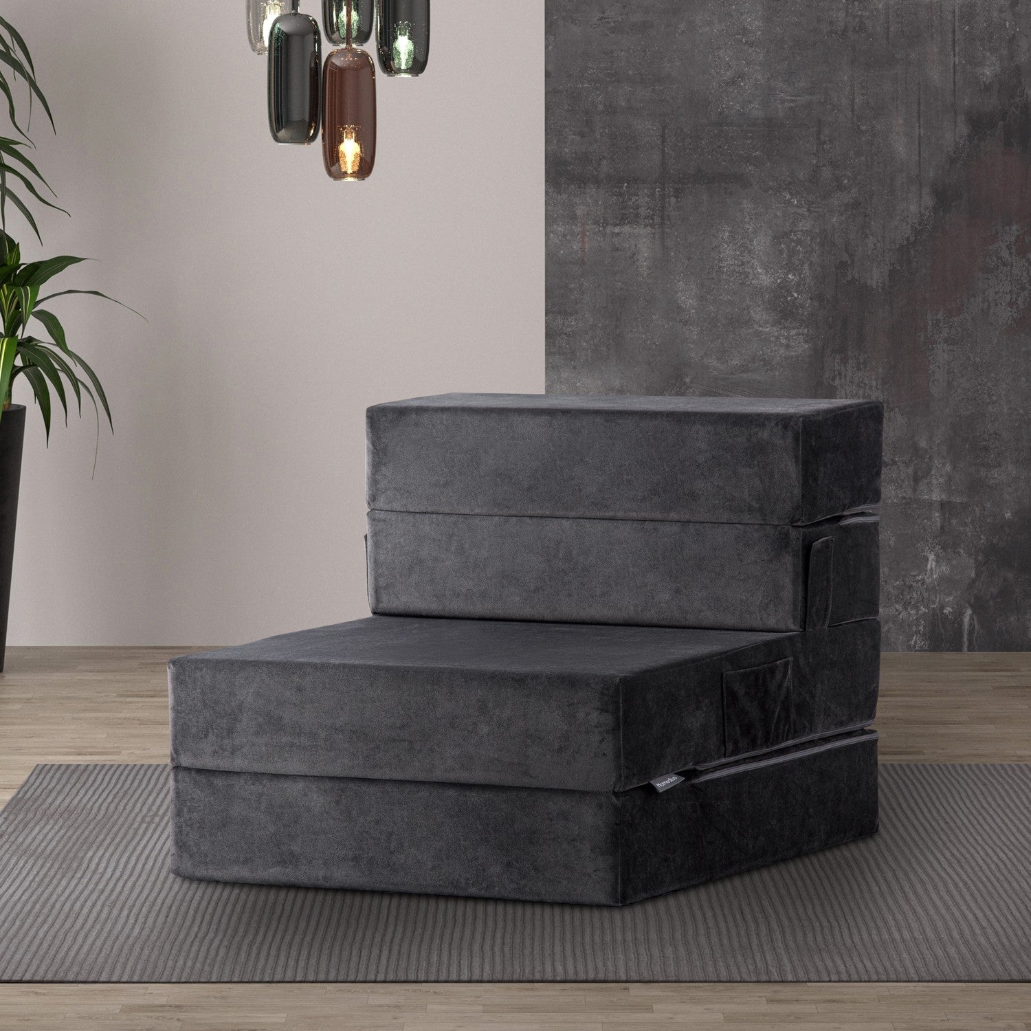 Sofá-Cama Valeria Individual - Anthracite Premium