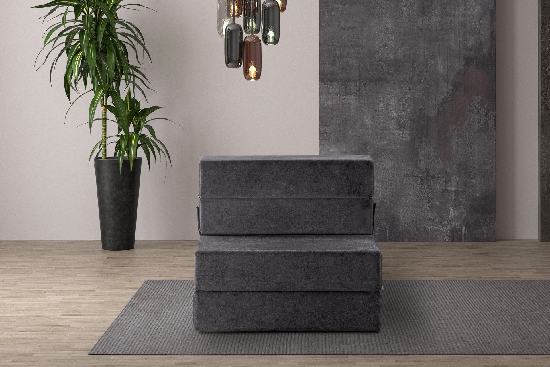 Sofá-Cama Valeria Individual - Anthracite Premium