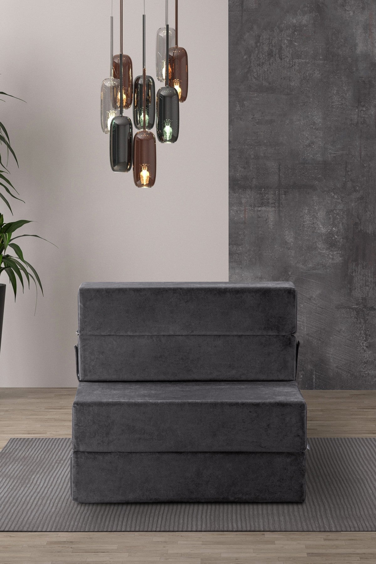 Sofá-Cama Valeria Individual - Anthracite Premium