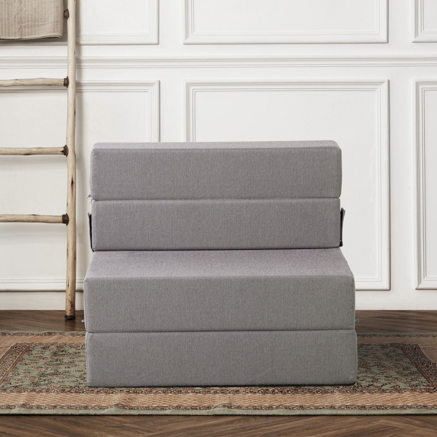 Sofá-Cama Valeria Grey - Linho Premium 1 Lugar