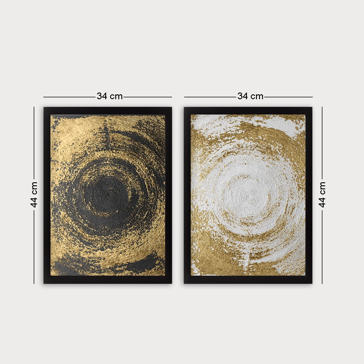 Pinturas Decorativas Elegantes em Moldura (2 Peças), 34 x 44 cm | 100% MDF, 2 cm de Espessura, Moldura de Plástico Durável | Perfeitas para Amantes de Decoração e Arte