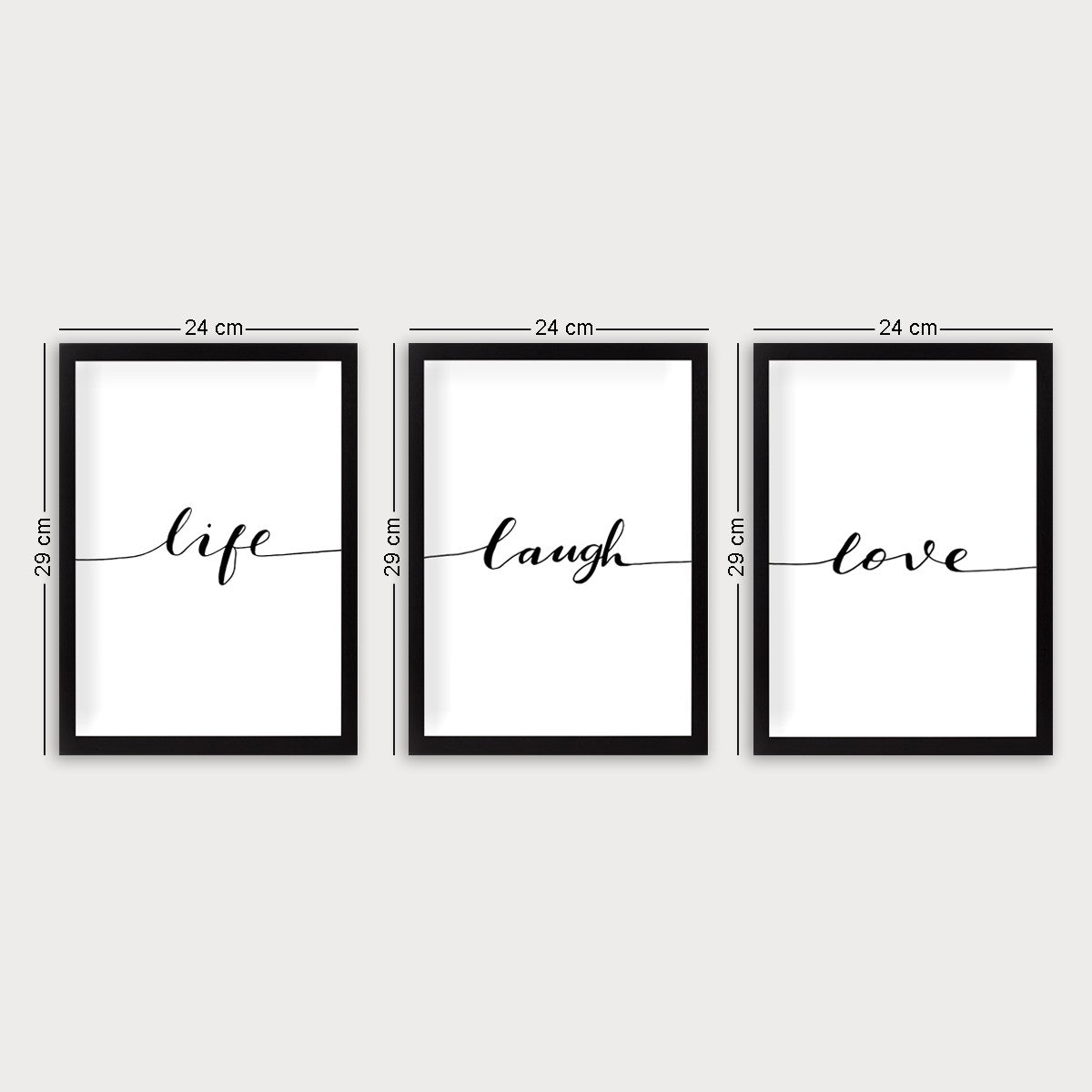 Pinturas Decorativas Elegantes em Moldura (3 Peças), 24 x 29 cm | 100% MDF, 2 cm de Espessura, Moldura de Plástico | Perfeito para Amantes de Decoração e Arte