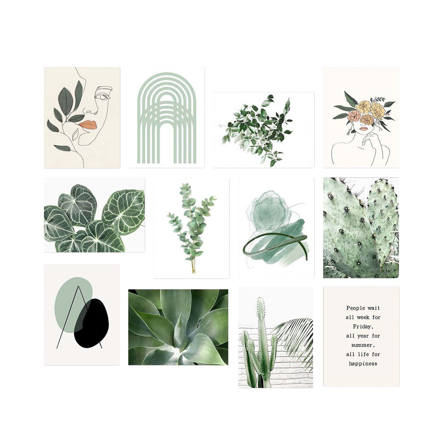 Conjunto de 12 pinturas decorativas em MDF, 20 x 15 cm | 100% MDF, 3 mm de espessura | Arte única para decoração de casa, toque de elegância para qualquer ambiente