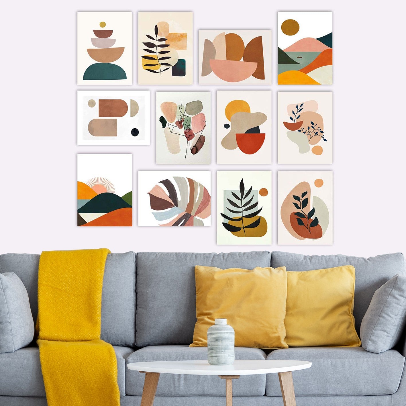 Conjunto de 12 quadros decorativos em MDF – 20 x 15 cm – 100% MDF – 3 mm de espessura