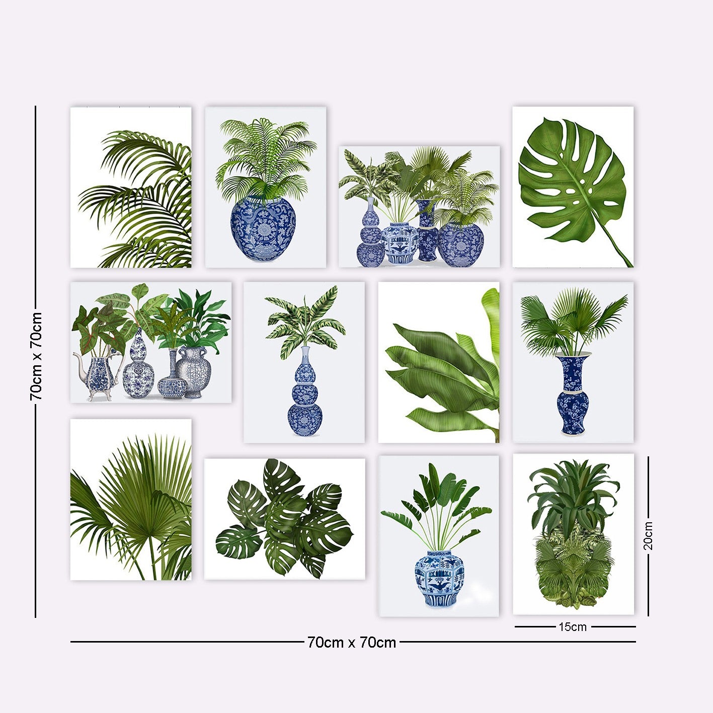 Conjunto 12 Quadros Decorativos MDF Multicolor - Arte Moderna