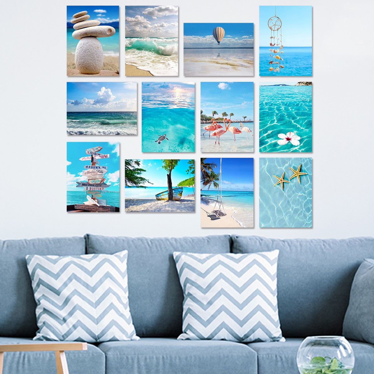 Conjunto de 12 pinturas decorativas em MDF, 20 x 15 cm, 100% MDF, 3 mm de espessura | Arte de parede elegante para decoração de casa, perfeita para salas de estar e escritórios