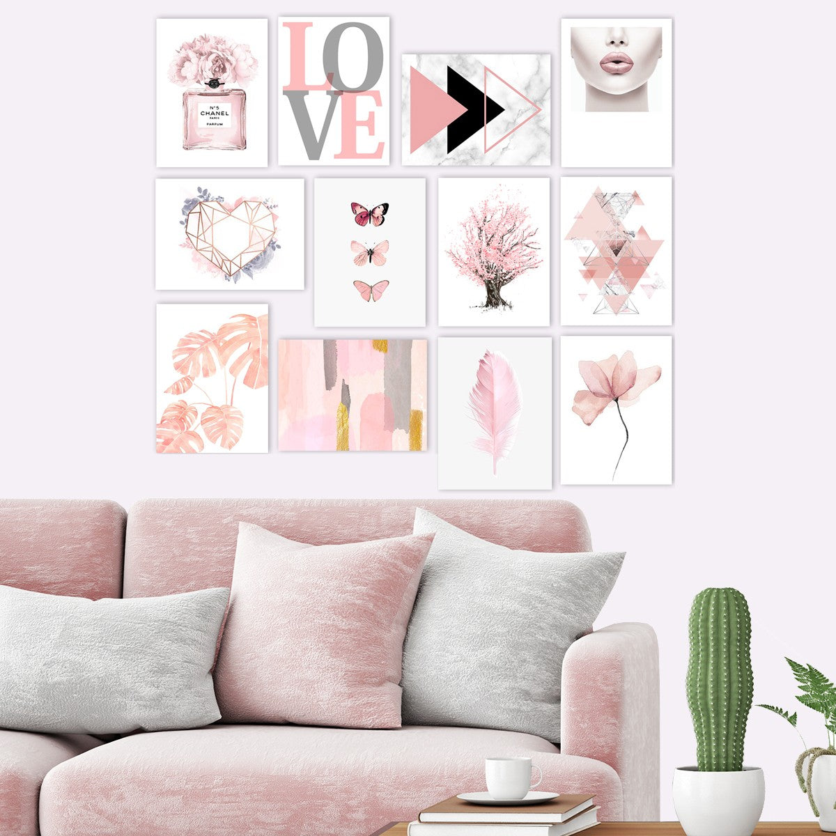 Conjunto de 12 pinturas decorativas em MDF, 20 x 15 cm | 100% MDF, 3 mm de espessura | Arte única para decoração de casa, toque de elegância para qualquer ambiente