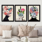 Pinturas Decorativas Elegantes em Moldura (3 Peças), 35 x 45 cm | 100% MDF, 2 cm de Espessura | Arte de Parede Elegante para Decoração de Casa e Escritório, Artista Anônimo