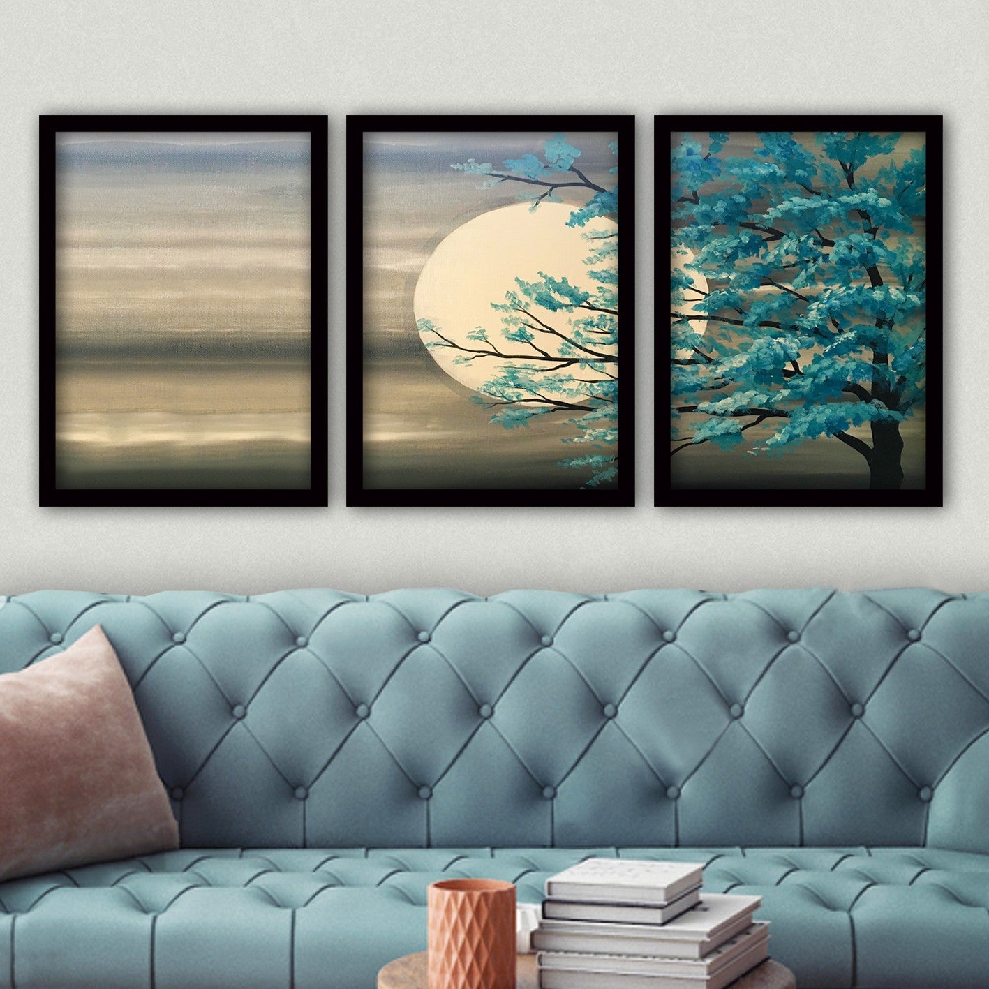 Pinturas Decorativas Elegantes em Moldura (3 Peças), 35 x 45 cm | 100% MDF, 2 cm de Espessura | Arte de Parede Elegante para Decoração de Casa e Escritório, Artista Anônimo