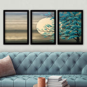Pinturas Decorativas Elegantes em Moldura (3 Peças), 35 x 45 cm | 100% MDF, 2 cm de Espessura | Arte de Parede Elegante para Decoração de Casa e Escritório, Artista Anônimo