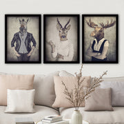 Pinturas Decorativas Elegantes em Moldura (3 Peças), 35 x 45 cm | 100% MDF, 2 cm de Espessura | Arte de Parede Elegante para Decoração de Casa e Escritório, Artista Anônimo