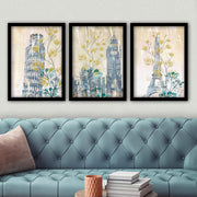 Conjunto elegante de pinturas decorativas emolduradas (3 peças), 35 x 45 cm | 100% MDF, 2 cm de espessura, moldura de plástico durável | Perfeito para decoração de casa e espaços modernos