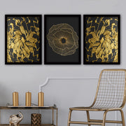 Pinturas Decorativas Elegantes em Moldura (3 Peças), 35 x 45 cm | 100% MDF, 2 cm de Espessura | Arte de Parede Elegante para Decoração de Casa e Escritório, Artista Anônimo