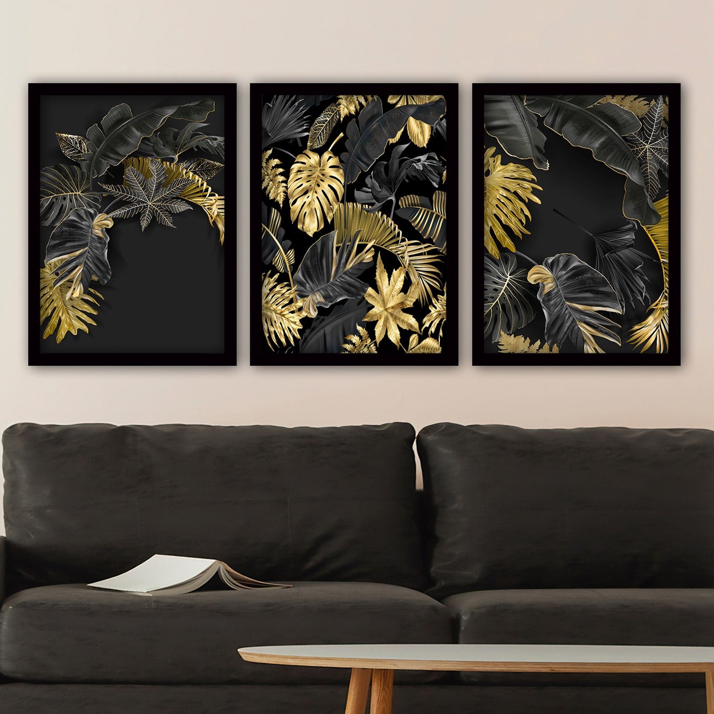 Pinturas Decorativas Elegantes em Moldura (3 Peças), 35 x 45 cm | 100% MDF, 2 cm de Espessura | Arte de Parede Elegante para Decoração de Casa e Escritório, Artista Anônimo