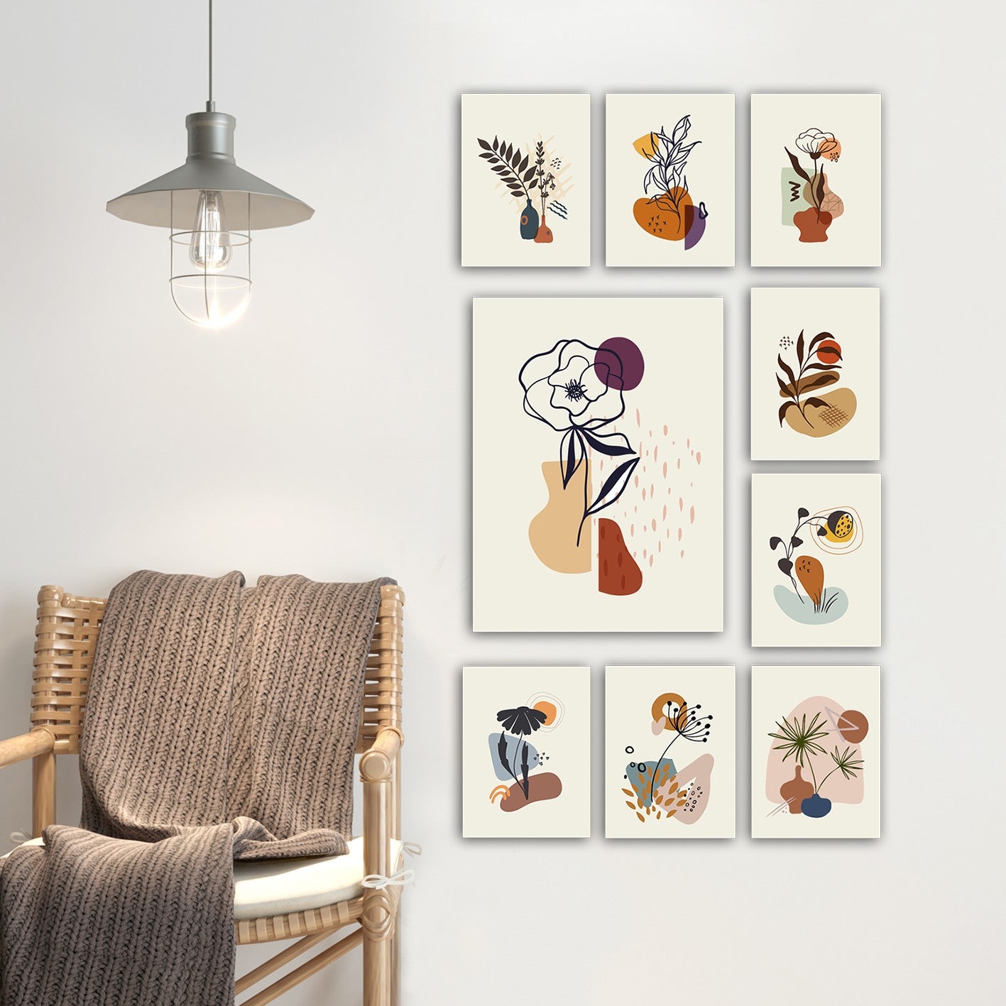 Quadro Decorativo MDF Multicolor - 9 Peças Premium