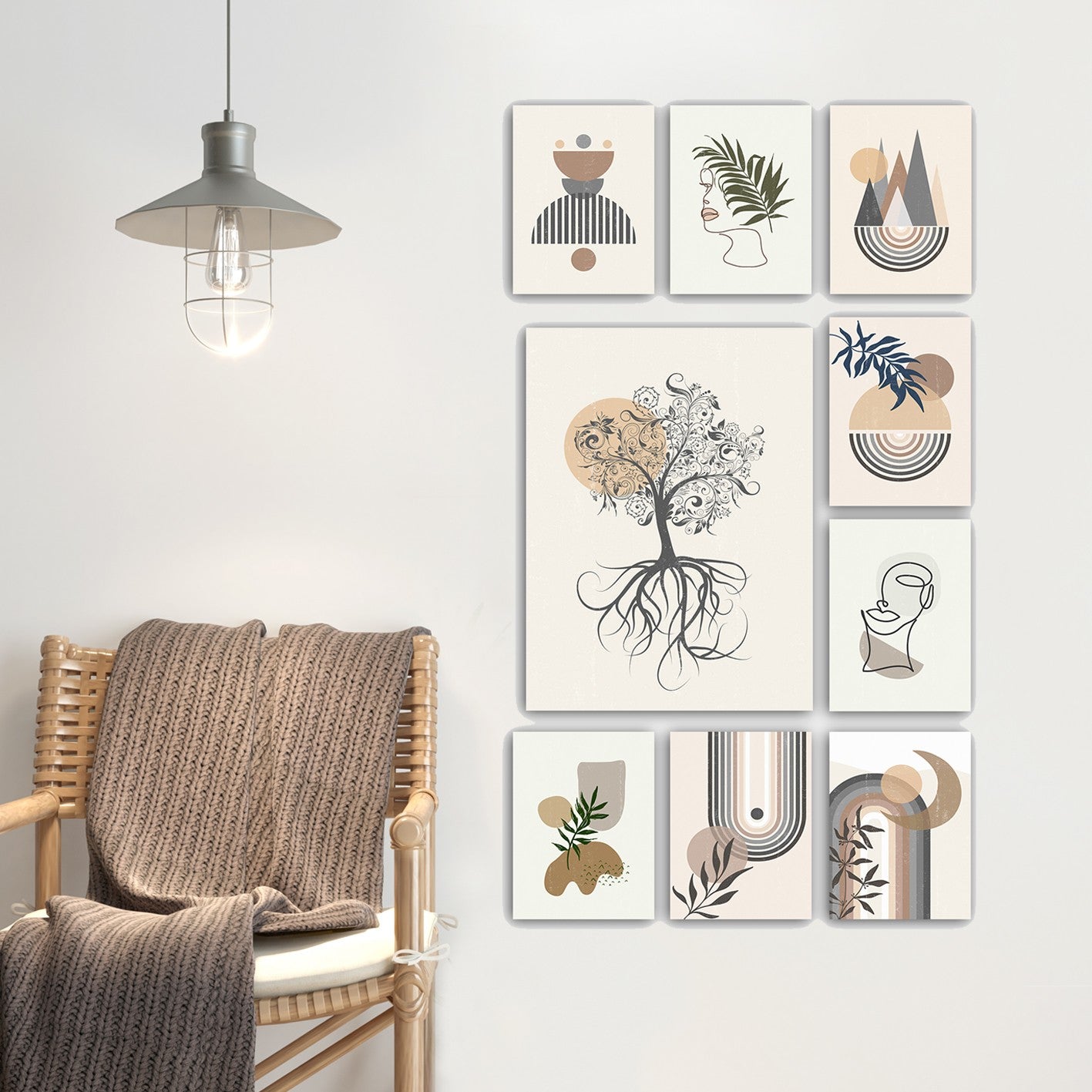 Conjunto Decorativo MDF 9 Peças Multicolor Premium