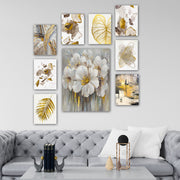 Pinturas Decorativas Elegantes em MDF (9 Peças), 100% MDF, 3 mm de Espessura | 20 x 15 cm (8 peças) e 30 x 40 cm (1 peça) | Perfeitas para Amantes de Decoração e Arte