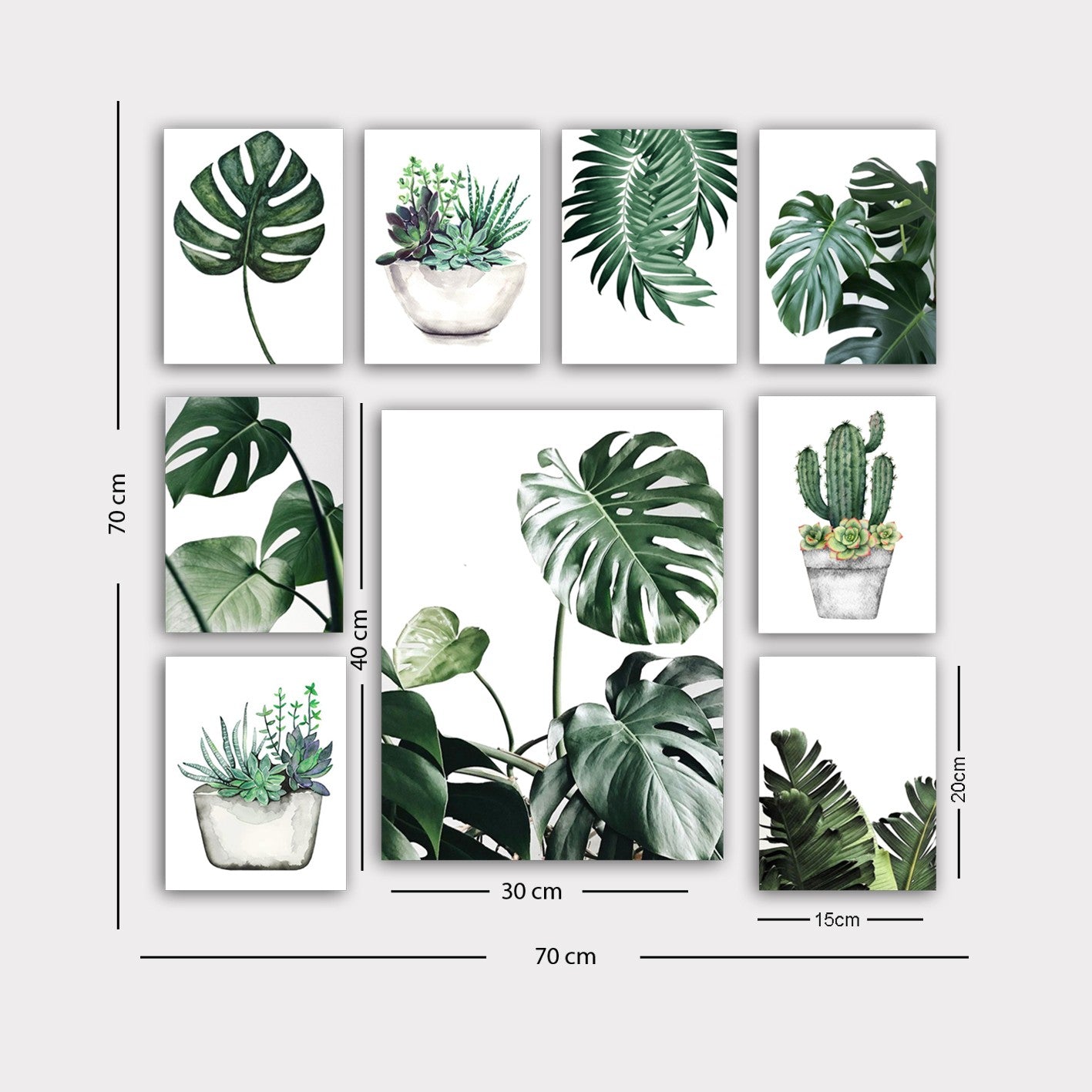 Pinturas Decorativas Elegantes em MDF (9 Peças), 100% MDF, 3 mm de Espessura | 20 x 15 cm (8 peças) e 30 x 40 cm (1 peça) | Perfeitas para Amantes de Decoração e Arte