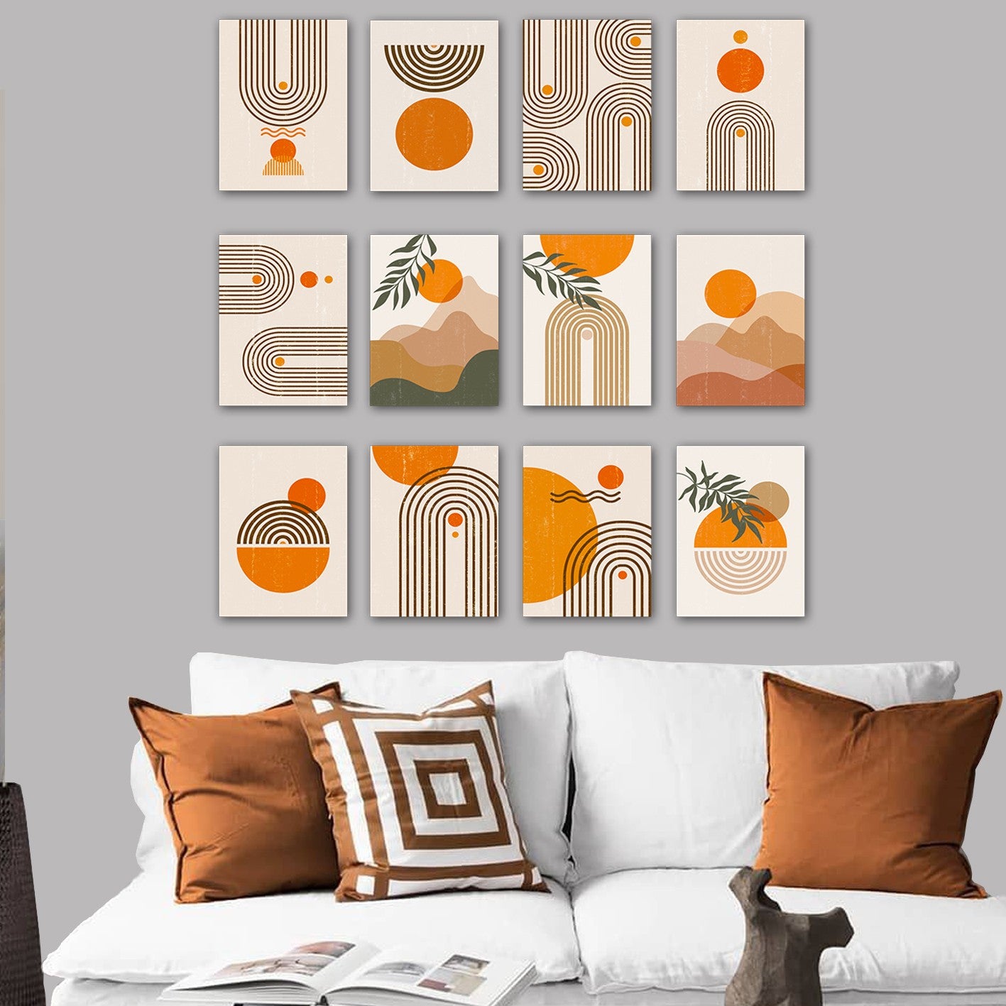 Conjunto 12 Quadros Decorativos MDF Multicolor - Arte Moderna