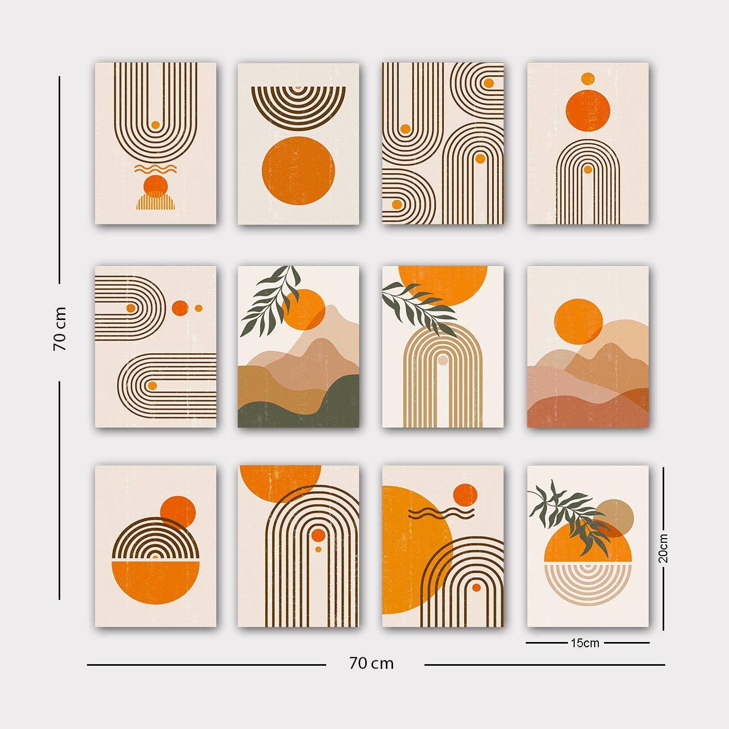 Conjunto 12 Quadros Decorativos MDF Multicolor - Arte Moderna